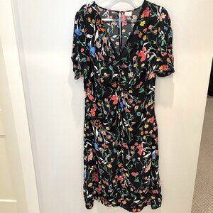 A New Day Floral Maxi Dress Womens XXL Black Multicolor Flowers Garden Party